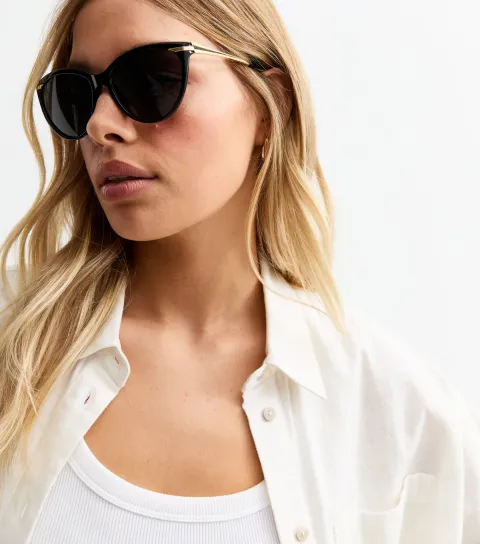 New Look Black Cat Eye Frame Sunglasses