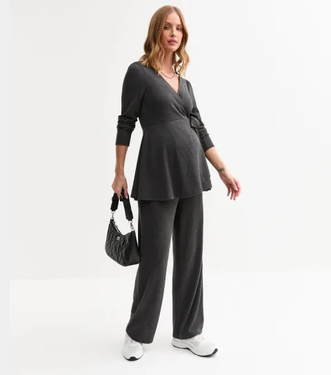 Women's Maternity Dark Grey Trousers