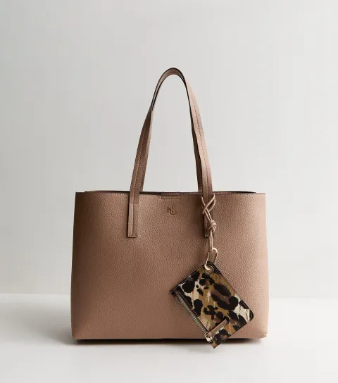 Camel Faux Leather Triple Compartment Tote Bag Vegan