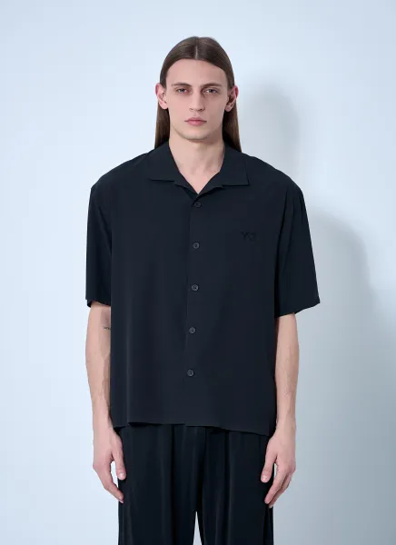 Logo Motif Camp Collar Shirt