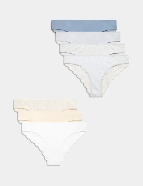 Marks & Spencer 7 Pack Cotton Rich Low Rise Brazilian Knickers