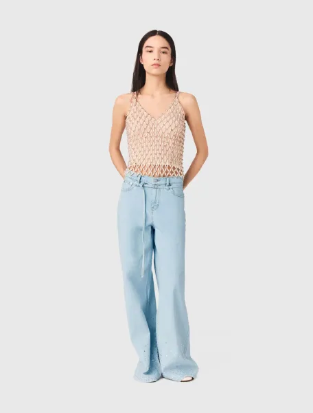 Beaded top with lining
