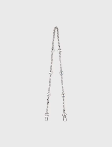 Short rhinestone chain shoulder strap