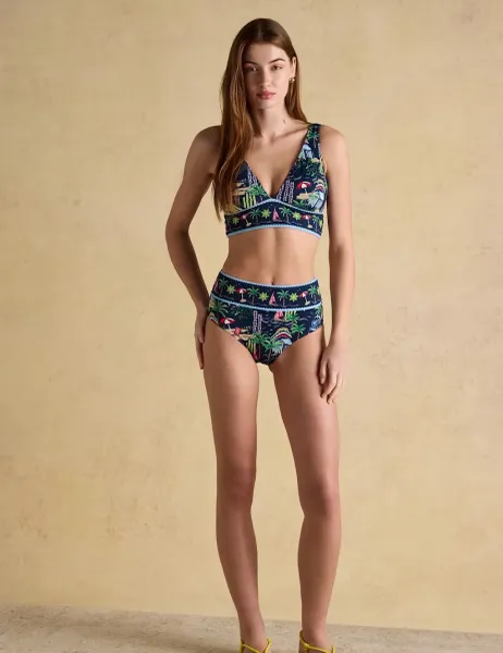 Joules Printed High Waisted Bikini Bottoms Multi