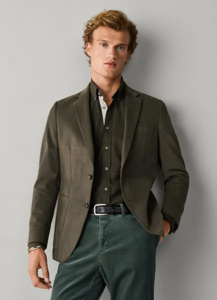 Hackett Cotton Brushed Twill Blazer -Woven in Italy