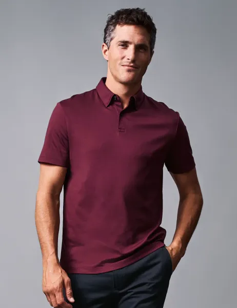 Charles Tyrwhitt Pure Cotton Jersey Polo Shirt Red