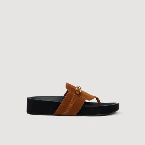 Suede buckle sandals