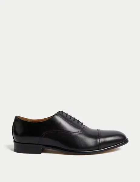 Autograph Wide Fit Leather Oxford Shoes Black