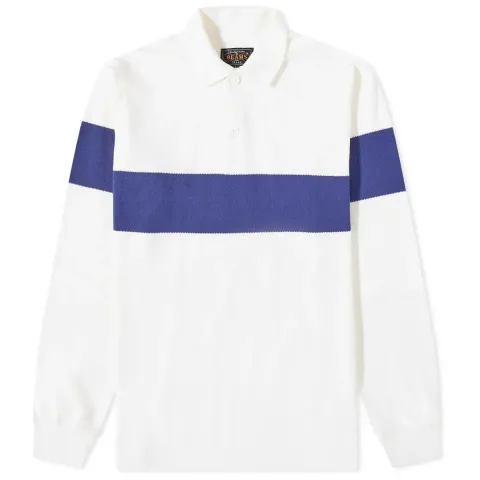 Pique Stripe Long Sleeve Polo