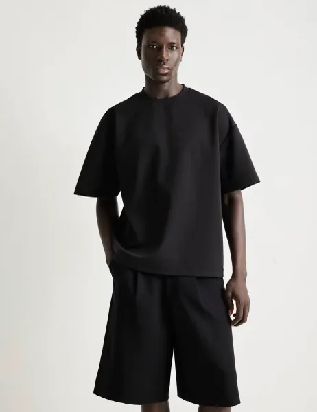 River Island Oversized Cotton Rich T-Shirt Black