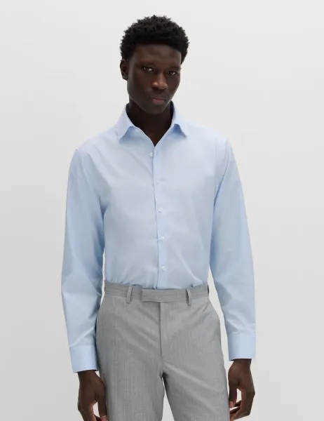 M&S SARTORIAL Regular Fit Pure Cotton Luxury Shirt Light Blue