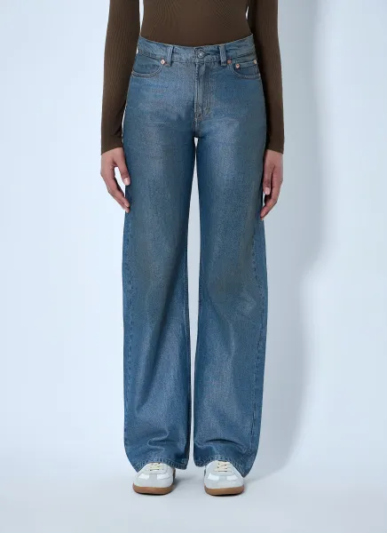 Wide-Leg Denim Trousers