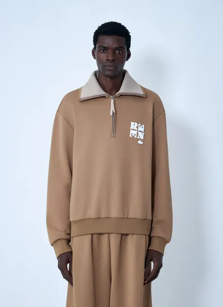 Logo Motif Zip-Up Sweatshirt