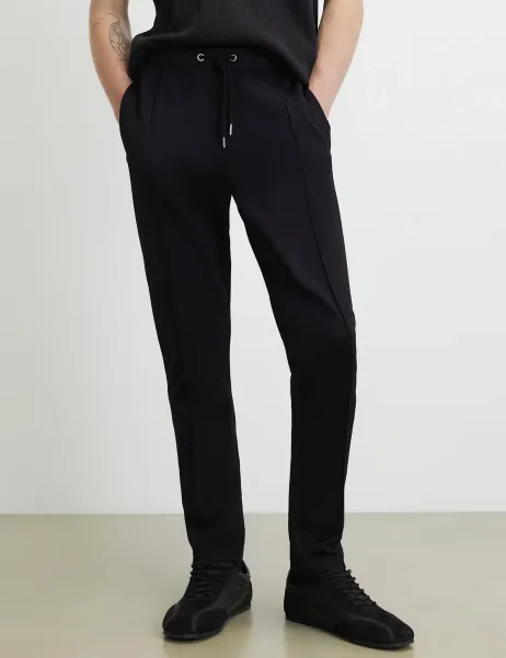 River Island Textured Slim Fit Joggers Black