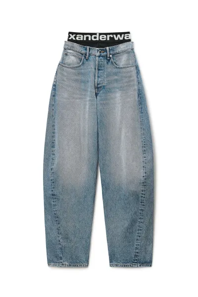 Blow-Up Jeans with Logo Bike Short Waistband