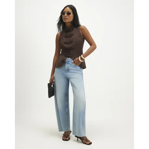 River Island Petite Twist Seam Barrel Leg Jeans