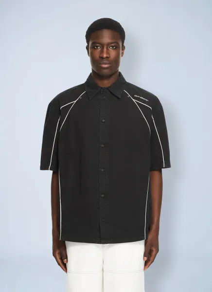 Garment-Dyed Sporty Bowling Shirt