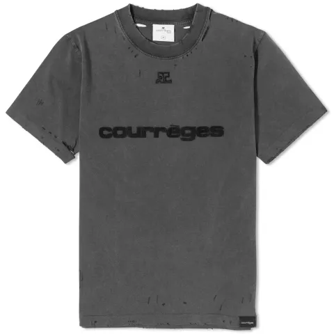 Courrèges Distressed Logo T-Shirt