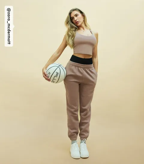Women's by Zara McDermott Mink Raised Logo Cuffed Joggers