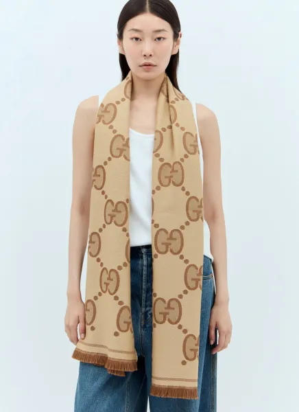 GG Jacquard Wool Scarf
