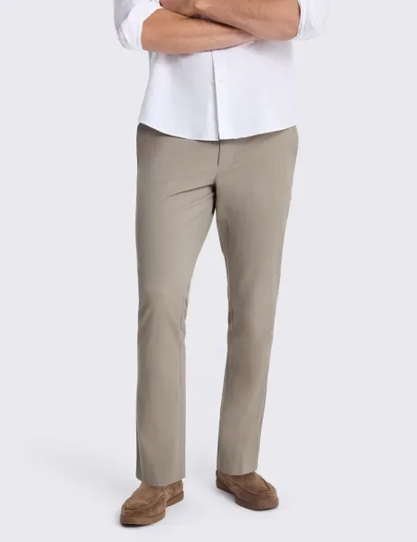 Moss Slim Fit Cotton Rich Stretch Chinos Taupe