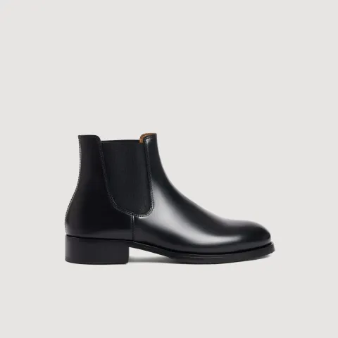 SANDRO Smooth leather Chelsea boots