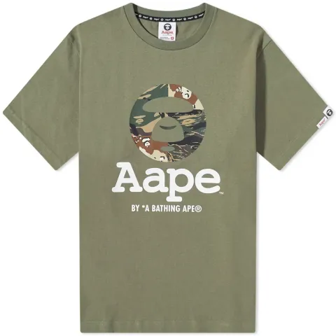 AAPE Mix Camo Moon Face OG Tee