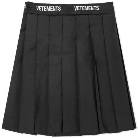 Logo Pleated Mini Skirt