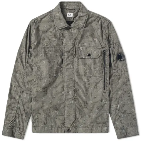 Digi Camo Print Zip Overshirt