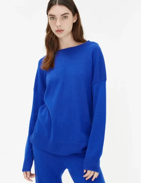 Wool Rich with Cashmere Relaxed Jumper Cobalt