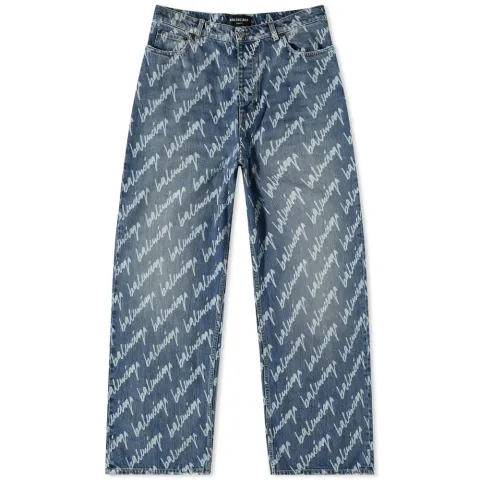 Script Logo Oversized Denim Jean