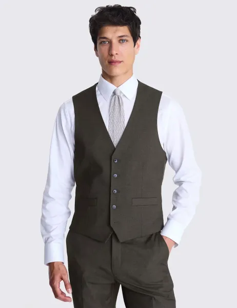 Moss Tailored Fit Stretch Waistcoat Charcoal
