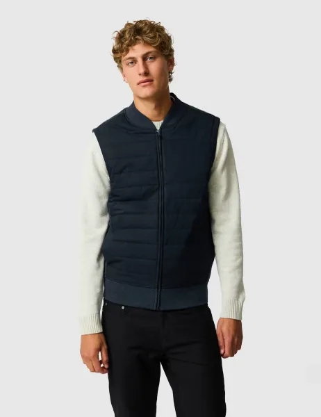 Rodd & Gunn Regular Fit Cotton Quilted Zip Up Vest Navy