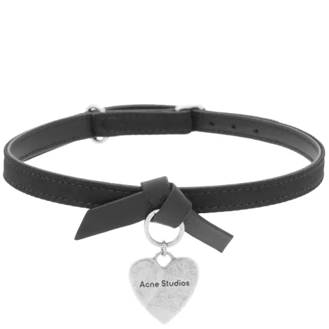 Leather Heart Choker Necklace