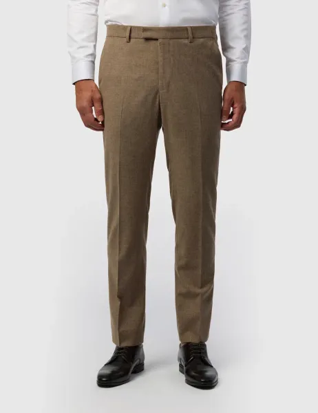 Ted Baker Tailored Fit Wool Rich Check Suit Trousers Beige