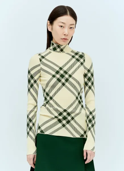 Ribbed Check Sweater