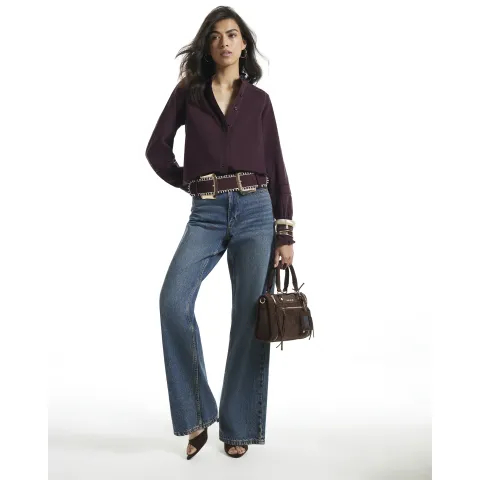 River Island Corduroy Lace Trim Blouse
