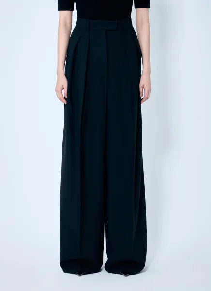 Wide-Leg Wool Pants