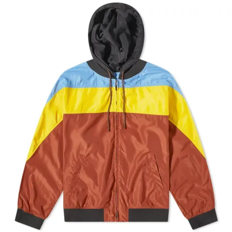 Embroidered Logo Colour Block Windbreaker