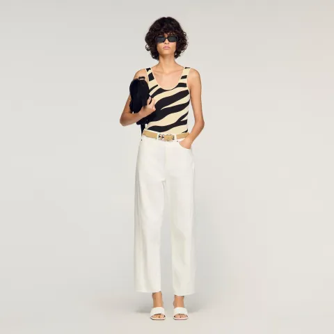 Zebra print knit bodysuit