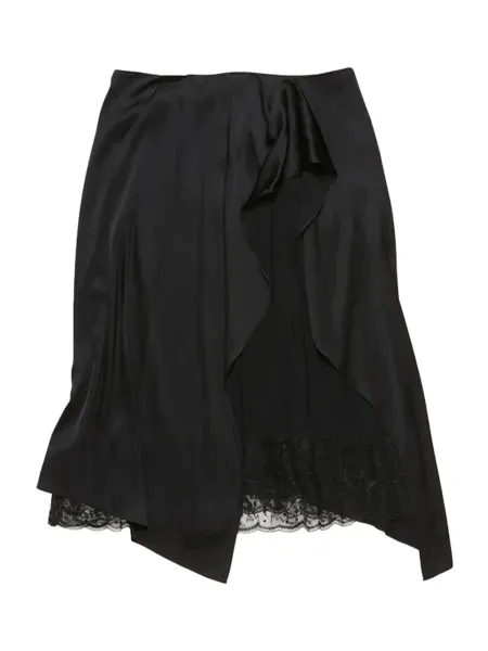 Acne Studios Layered Satin Skirt Black