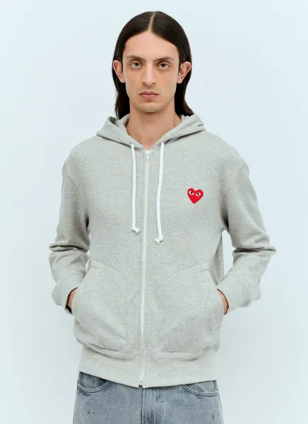 Logo Patch Zip Hooded Sweatshirt