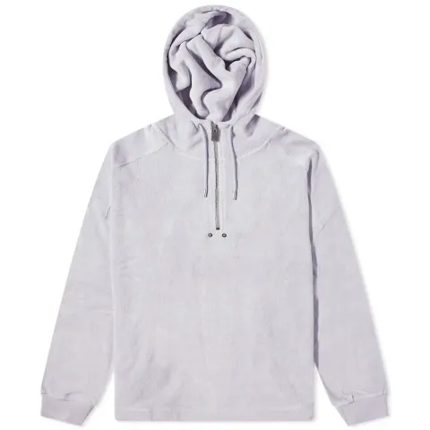 Towelling Quarter Zip Popover Hoody
