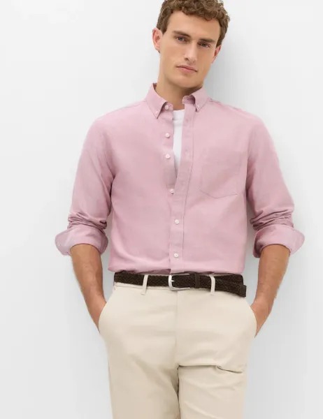 Marks & Spencer Pure Cotton Ultimate Oxford Shirt Red Mix