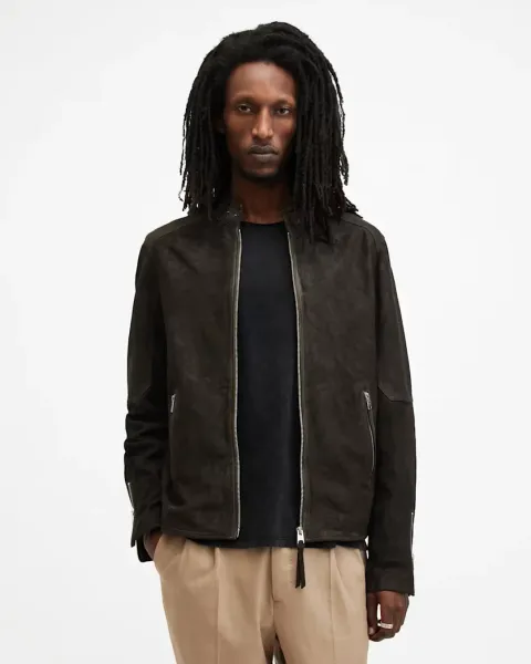Cora Suede Snap Back Collar Jacket