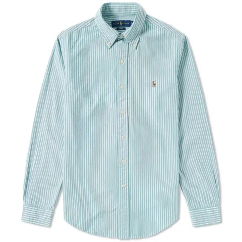 Slim Fit Button Down Stripe Oxford Shirt