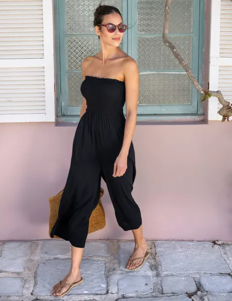 Pour Moi Cropped Wide Leg Jumpsuit