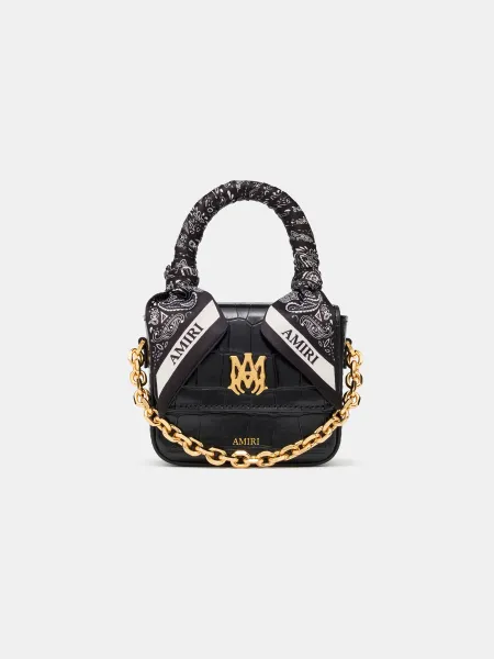 WOMEN - WOMEN'S CROC EMOSSED NANO MA BAG - BLACK