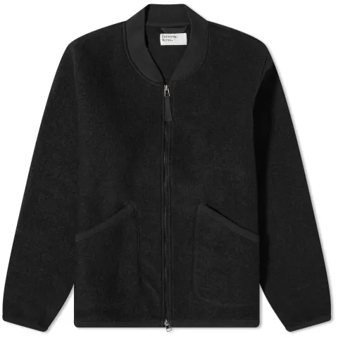 Wool Fleece Zip Bomber Jacket