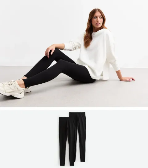 Women's Tall Pack Of 2 Black Leggings